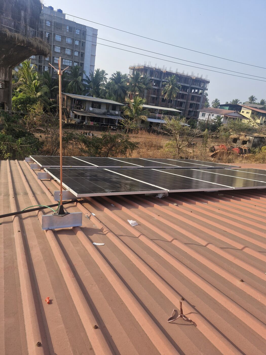 Rooftop array with lightning protection by Sarvoday Solar in Ratnagiri