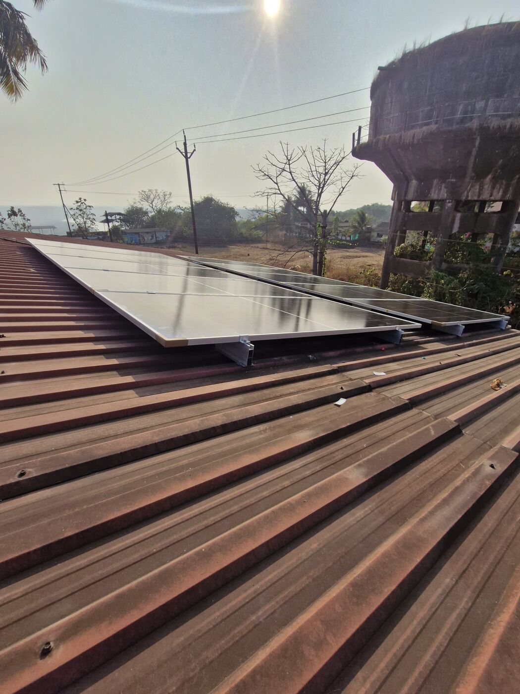 Elevated rooftop array by Sarvoday Solar in Ratnagiri